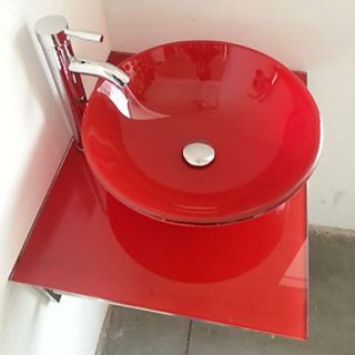 Contemporary Colourfull Round Bathroom Sink with Bathroom Water Drain Bathroom Faucet