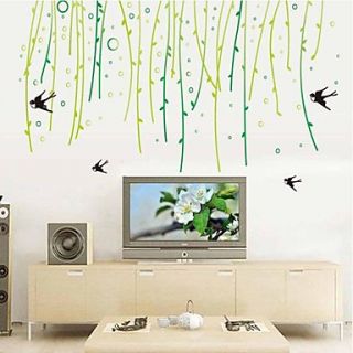 Animals Swallows and Tree in Spring Wall Stickers