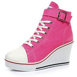 Canvas Womens Wedge Heel Fashion Sneaker Shoes with Zipper (More Colors)