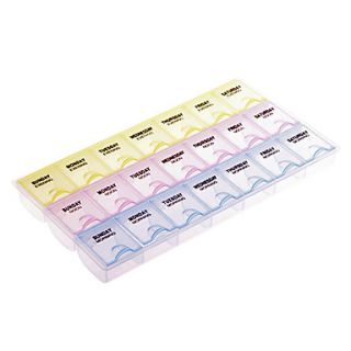 21 Compartment Plastic Storage Medicine Organizer Pill Box