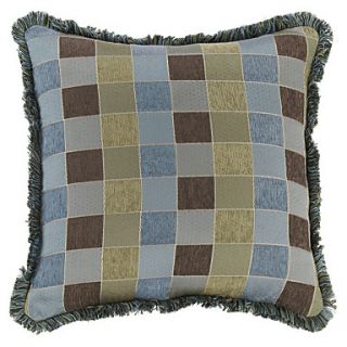 18 Squard Plaid Jacquard Tassels Polyester Decorative Pillow With Insert