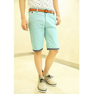 Mens Korean Solid Color Slim Short Pants