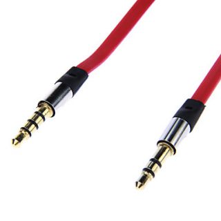 3.5mm Noodle Style Audio Jack Connection Cable(Red 1.2m)