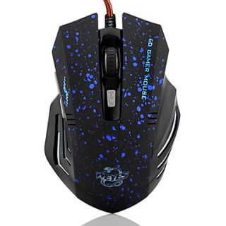 USB Wired Super Dazzle Blue LED Optical High speed Gaming Mouse with Mousepad (Assorted Colors)