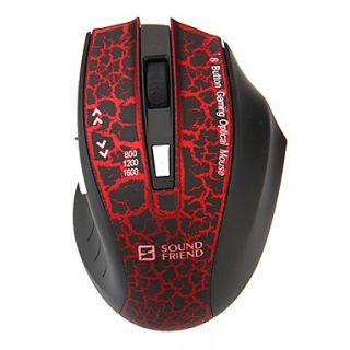 Sound Friend 9196 2.4G Wireless Professional Gaming Mouse with 2 Batteries Red