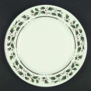 Royal Limited Holly Holiday Dinner Plate, Fine China Dinnerware   Holly/Band, Go