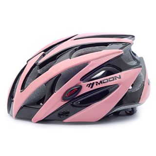 MOON Cycling Black and Pink PC/EPS 21 Vents Protective Ride Helmet