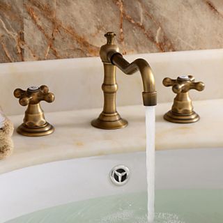 Classic Widespread Bathroom Sink Faucet   Polished Brass Finish
