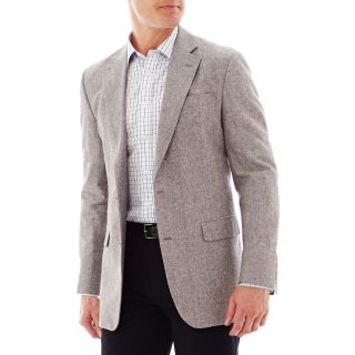 Stafford Linen Cotton Sport Coat, Grey, Mens