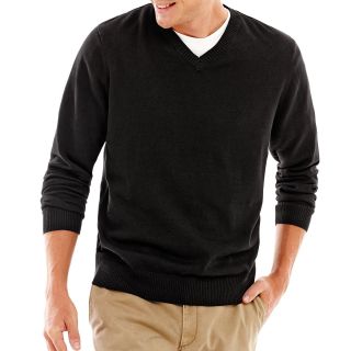 Haggar V Neck Sweater, Black, Mens