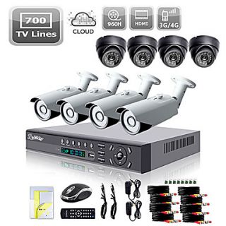 Liview 700TVL Outdoor Day/Night Security Camera and 8CH HDMI 960H Network DVR System