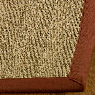 Hand woven Sisal Natural/ Red Seagrass Runner (26 X 14)