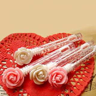 Rose Bubble Tubes for Weddings and Party   Set of 12 (Random Color,Solution Not Included)
