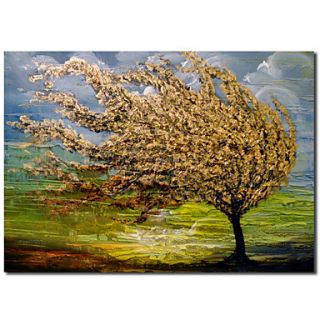Hand Painted Oil Painting Landscape Tree of Life with Stretched Frame Ready to Hang