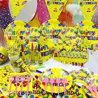 Colorful Time Birthday Party Supplies   Set of 84 Pieces