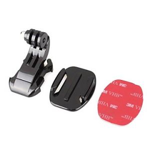 Black Vertical Surface J Hook Buckle Mount with 3M StickerFlat Mount for GoPro Hero 3/3/2