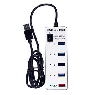 5 Port USB 3.0 4.8Gbps Aluminun Alloy Shell Hub
