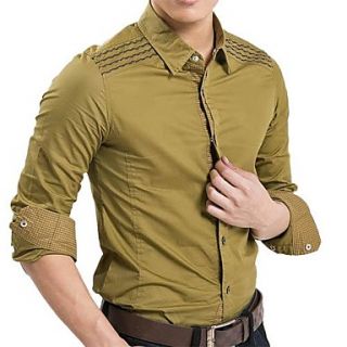 Mens Fashion Simple Long Sleeve Shirt