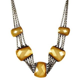 Womens Statement Necklace   Ivory/Gold (17.5)