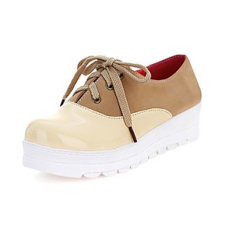 Faux Leather Womens Platform Heel Comfort Oxfords Shoes(More Colors)