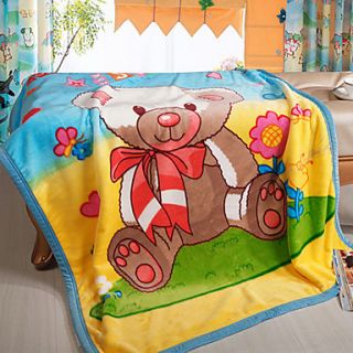 LIONSUZ Pipi Bear Flannel Double Deck Kids Blanket(Screen Color)