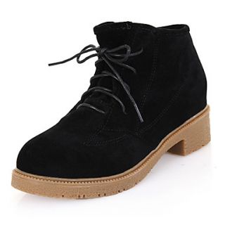 Suede Womens Low Heel Ankle Combat Boots with Lace up(More Colors)