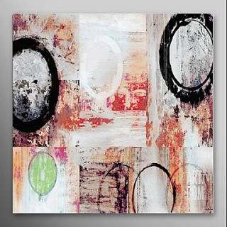 Hand Painted Oil Painting Abstract Circles with Stretched Frame Ready to Hang