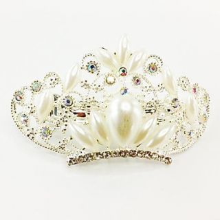 Fashion Diamond Pearl Crown for Women Hair Accessories Jewelry