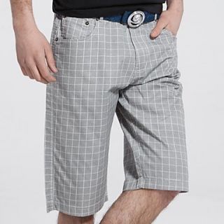 Mens Cotton Casual Plaid Shorts in Summer