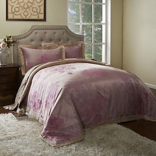 Duvet Cover,3 Piece Modern Style 100% Cotton Pink Flower Pattern