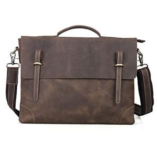 Tiding Men Retro Brown Handbag With Leather