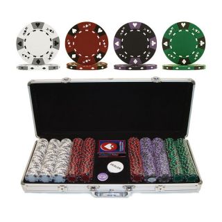 Trademark Poker 14g Suited Clay Poker Set with Aluminum Case   500 Chips