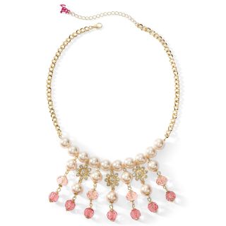 Betseyville Pearl Flower Statement Necklace, Pink