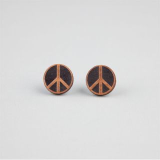 Peace Stud Earrings Black One Size For Women 220663100