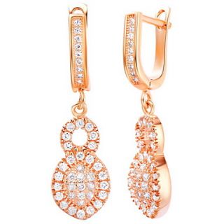 Fashionable Gold Or Silver Plated With Cubic Zirconia Word 8 Womens Earrings(More Colors)