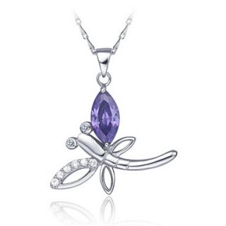 Vintage Dragonfly Womens Slivery Alloy Necklace(1 Pc)