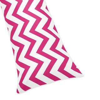 Hot Pink/ White Chevron Zigzag Case Full Length Double Zippered Body Pillowcase