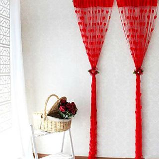 Knitted Lace Hearts Curtain Line   Random Colors Available (39W × 78L)