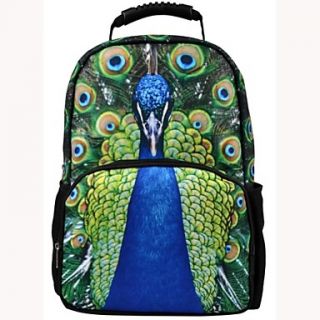 Veevan High Quality Unisexs Life like Peacock School Backpack