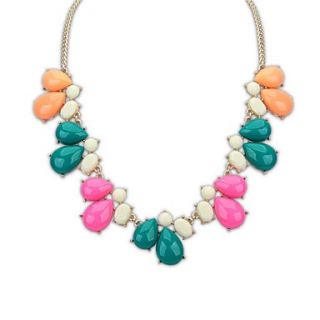 European and America Style (Drops) Resin Beaded Chain Statement Necklace (More Colors) (1 pc)