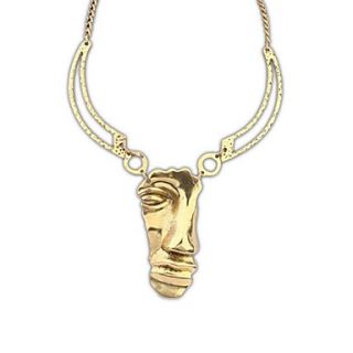 European and America Punk Style (Mask) Plated Alloy Pendant Statement Necklace (Gold Silver) (1 pc)