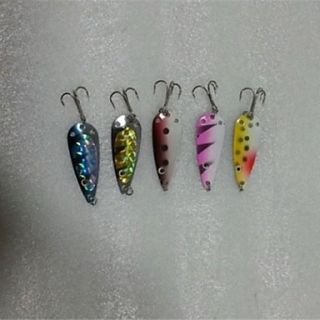 Fishing Spoon Lure Bait Salmon Pike Saltwater Fish 5pcs with Box