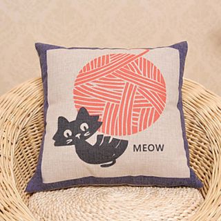 Cute Cartoon Thread The Cat Pattern Decorative Pillow With Insert
