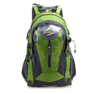 Outdoors Nylon Green Black Yellow 35L Large Space Wearproof Waterproof Fashion Hiking Backpack