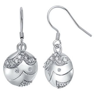 Special Silver Plated Silver With Cubic Zirconia Face Drop Womens Earring