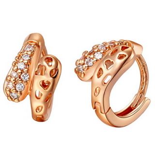Stylish Silver And Gold Plated With Cubic Zirconia Hollow Womens Earring(More Colors)