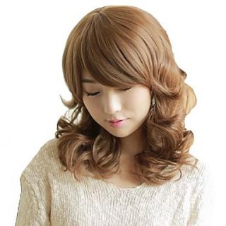 Capless Long Curly Hair Synthetic Stylish Side Bang Wigs 2 Colors Available