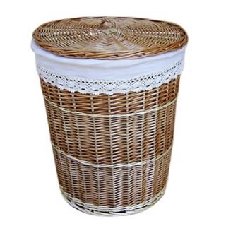 Large Natural Country Side Barrel Laundry Handmade Wicker Storage Basket