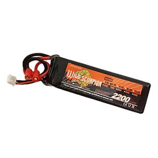 Wild Scorpion 11.1V 2200mAh 30C Li po Battery(Banana Plug)