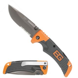 Gerber Knives 31000754 Bear Grylls Survival Series Scout, Drop Point Knife, Serrated Edge Stainless Steel Blade